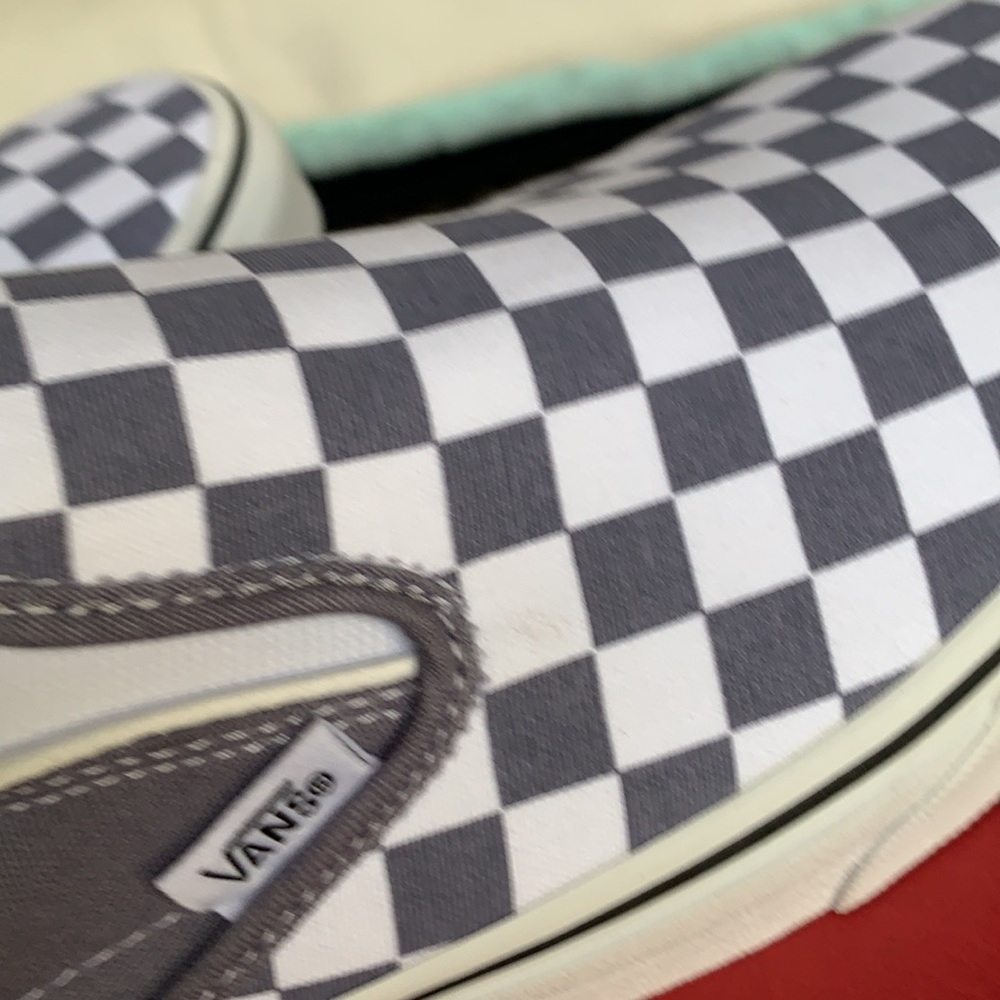 VANS CLASSIC SLIP ON CHECKERBOARD Blgrnt/TRWHT WMN - Picture 14 of 15